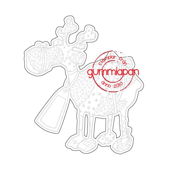 Die To The Gift Deer Stamp Gummiapan die-to-the-gift-deer-stamp-gummiapan
