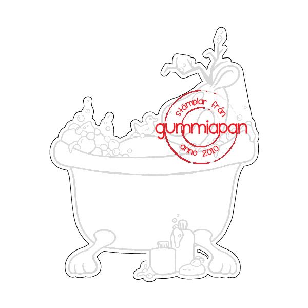 Die To The Bathtub Deer Stamp Gummiapan